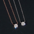 Sterling Silver 925 0.5 Ct Single Stone Solite Moissanite Diamond Necklace