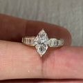 1.5 Carat Marquise Cut Vintage Lab Grown Diamond Ring