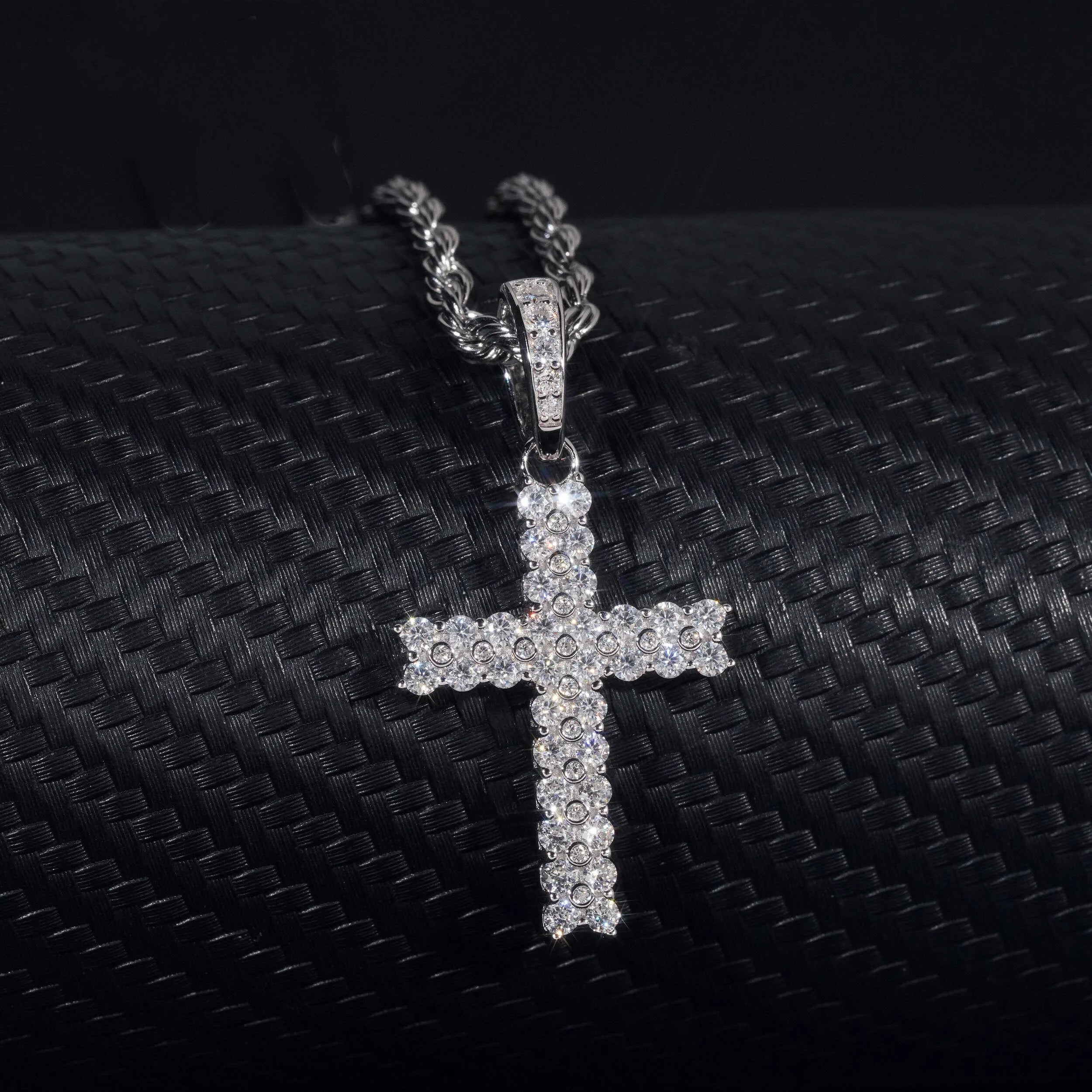 2Inch Moissanite Diamond Cross Pendant Fit For 3MM Tennis Chain For Men