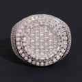 VVS Moissanite Diamond Men Ring Half Iced Solid Silver