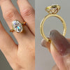 10K Yellow Gold 3CT Oval Cut Moissanite Bezel Setting Ring With GRA Report For Women