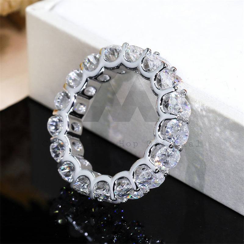 Elegant Sterling Silver 925 Oval Moissanite Eternity Ring Hip Hop Jewelry5