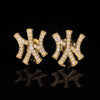 Iced Out Gold VVS Moissanite Symbol Studs