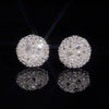 Sterling Silver Iced Out Moissanite Inverted Stud Earrings