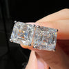 10K White Gold Asscher Cut Lab Grown Cvd Diamond Stud Earrings 4CT Total