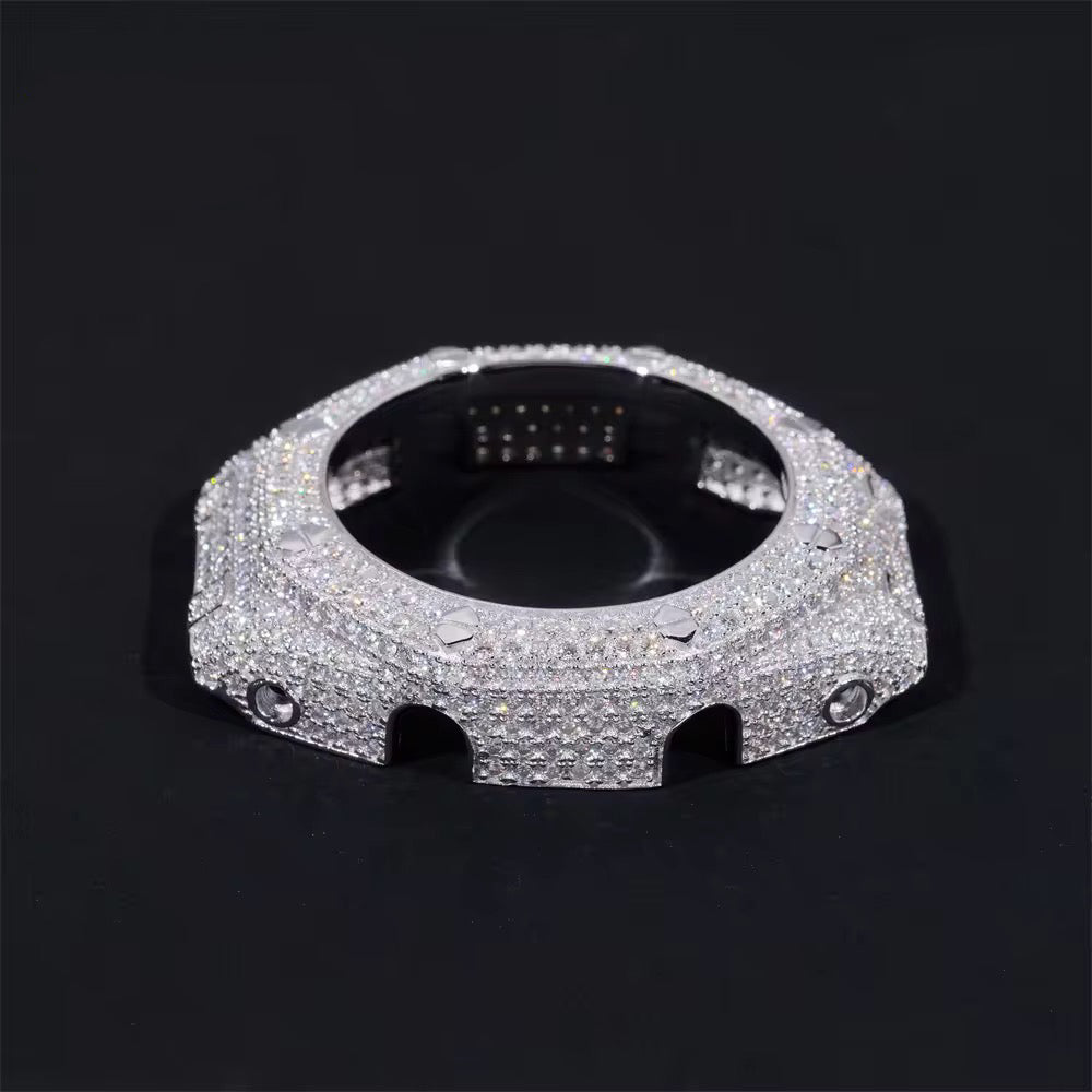 Solid Silver Ga2100 Watch Bezel Vvs Moissanite Diamond Iced Out Watch Accessories