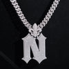 2Inch Custom Made Initial N Pendant Fit for 10MM Cuban Chain VVS Moissanite