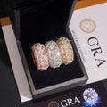 Three Rows Fancy Cut Moissanite Diamond Eternity Ring Band