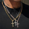 Hip hop jewelry 925 Sterling Silver 3MM Moissanite Cross Pendant for Men