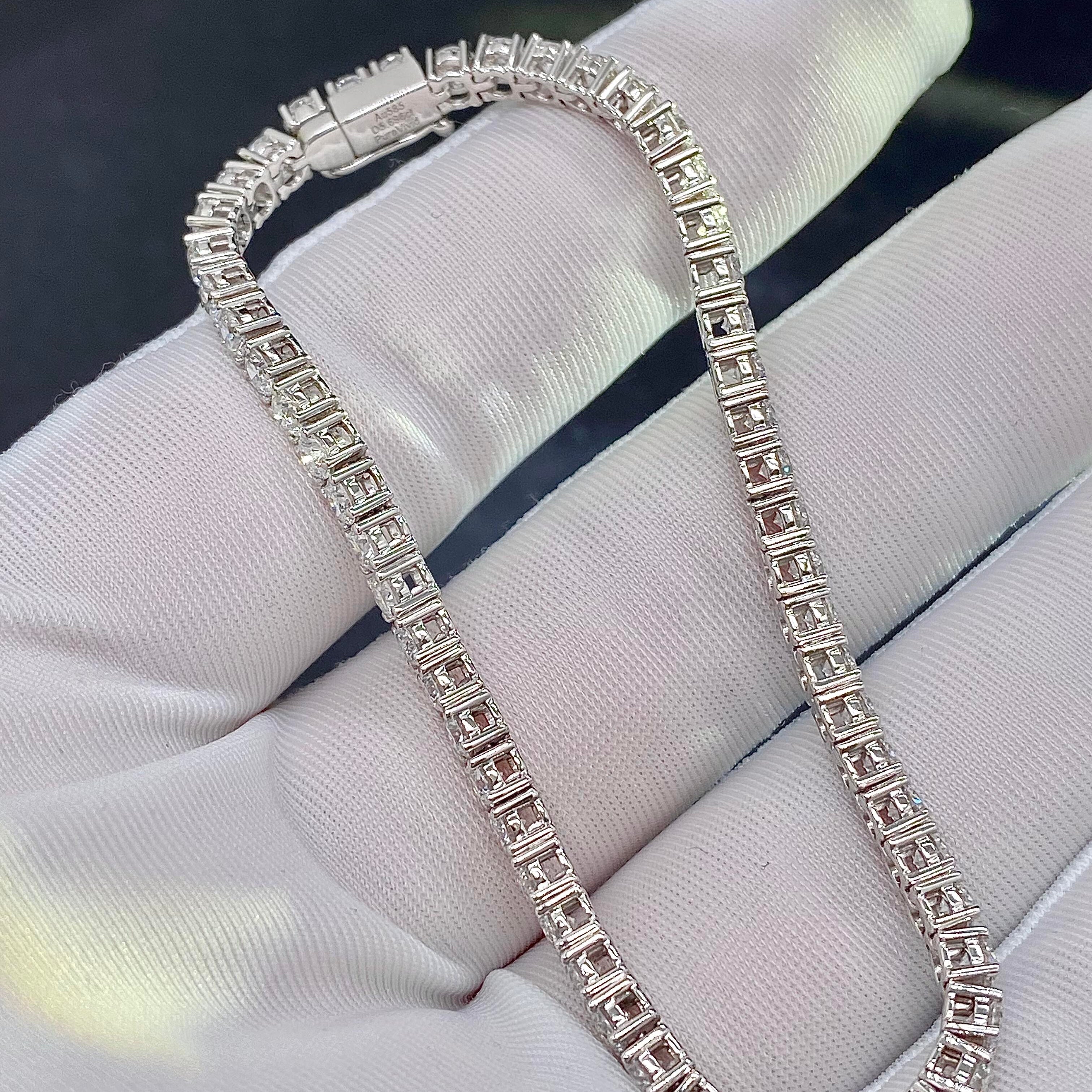 14k White Gold 3MM Lab Grown Diamond Tennis Bracelet