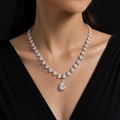 Women Luxury Teardrop Cut Moissanite Diamond Necklace