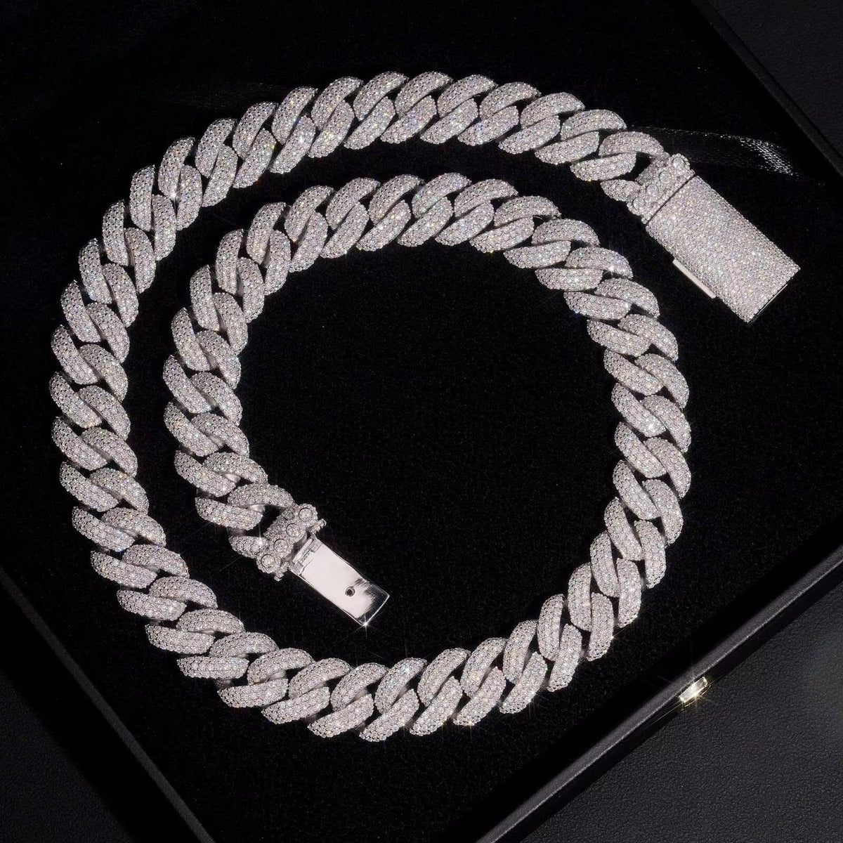 16MM Miami Cuban Link Chain Neckalce Moissanite Diamond