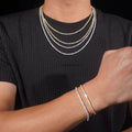 925 Sterling Silver VVS Lab Grown Diamond Tennis Chain 2MM