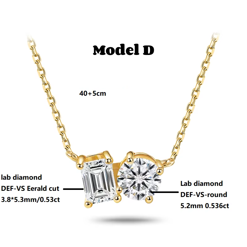 10K Yellow Gold Lab Grown Diamond Toietmoi Necklace