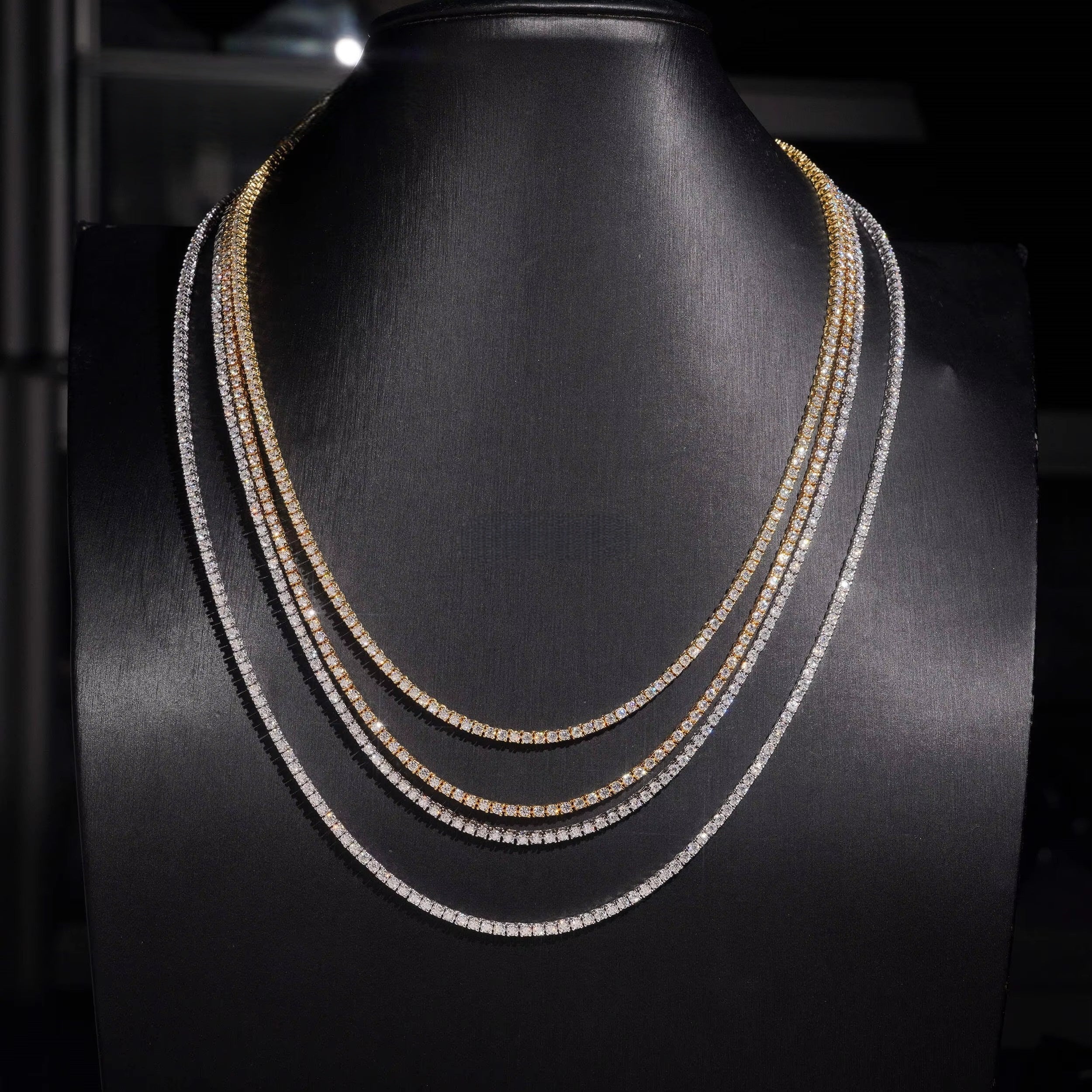 925 Sterling Silver VVS Lab Grown Diamond Tennis Chain 2MM