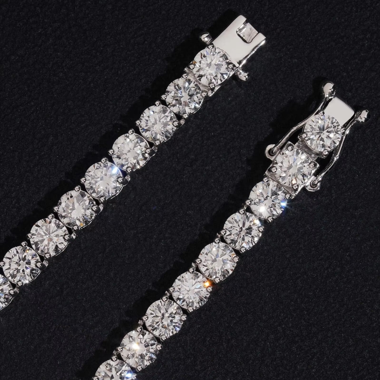 10K Solid Gold 40 Pointer Lab Diamond Tennis Chain Necklace