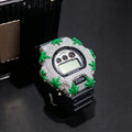 Custom Mde Green Enamel Leaf Iced Out G Shock Watch
