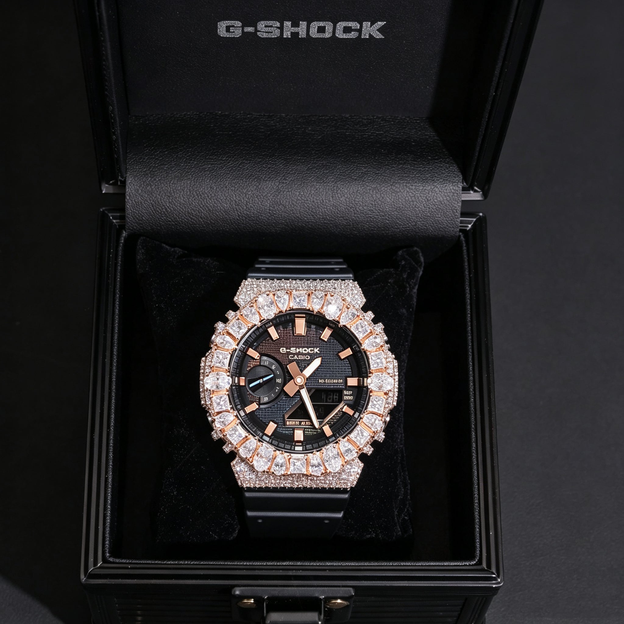 Fancy Cut Bezel Iced G Shock Moissanite Watch Ga2100