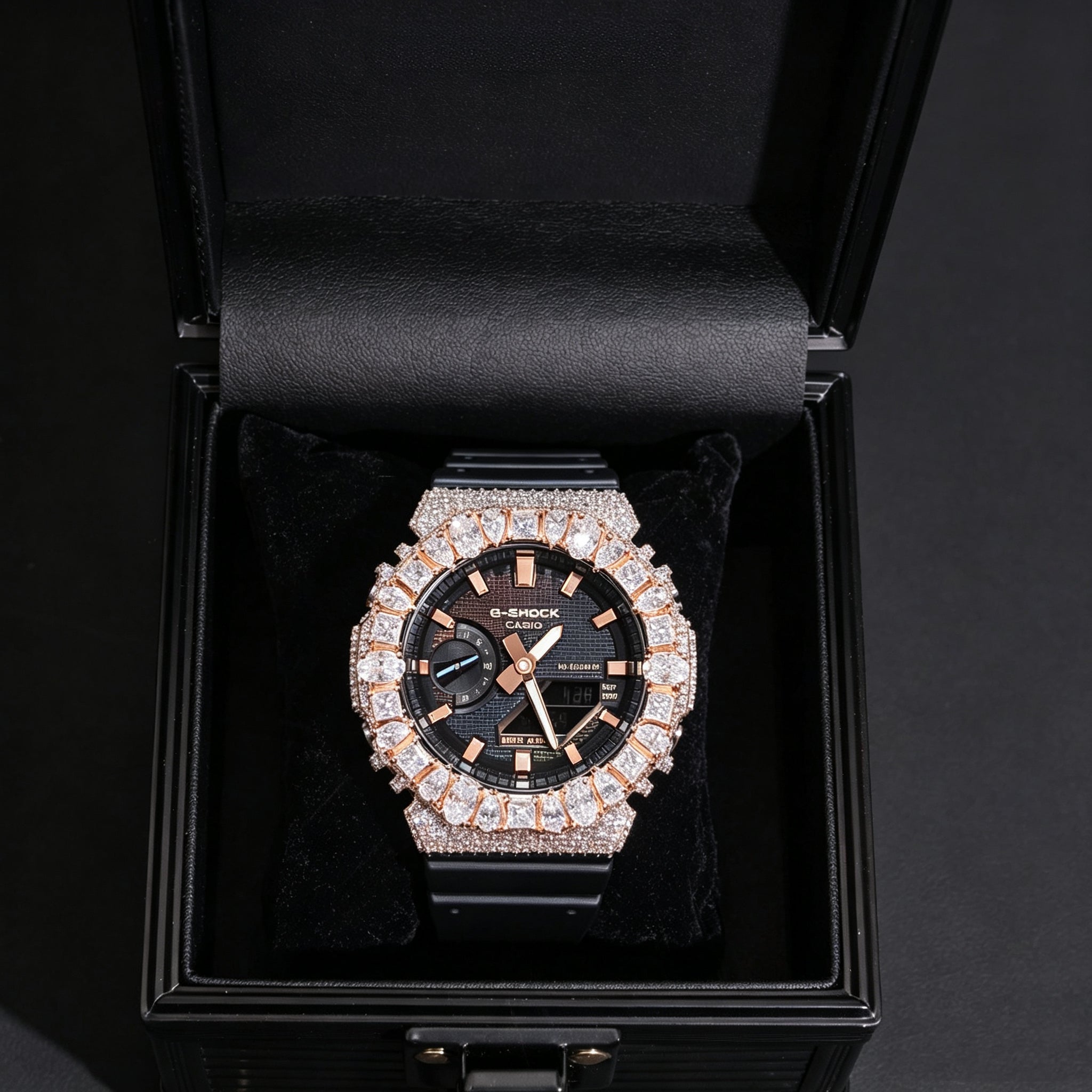 Fancy Cut Bezel Iced G Shock Moissanite Watch Ga2100