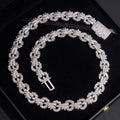 15MM Moissanite Flower Infinity Link Chain Necklace