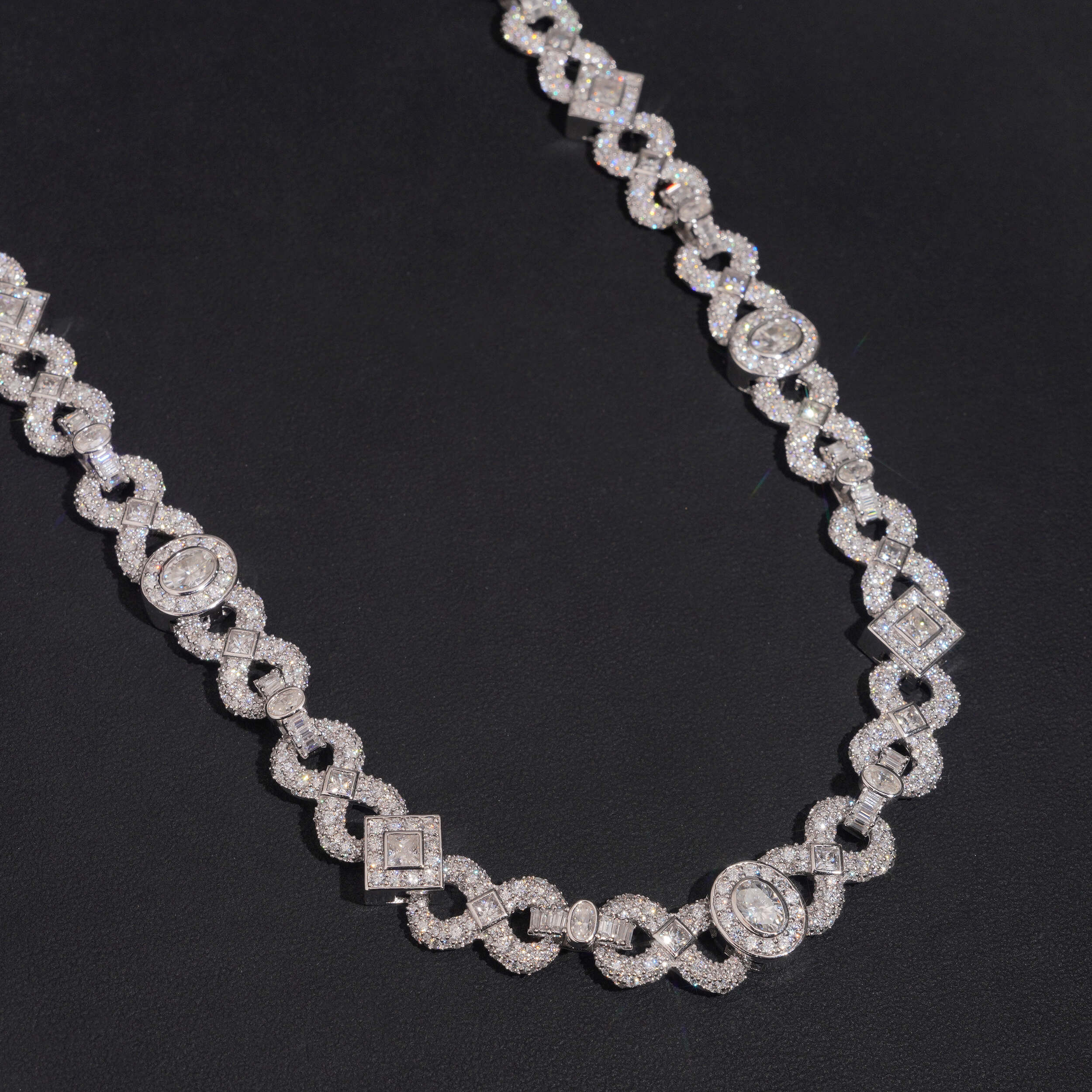 13MM Infinity Link Chain Hip Hop Men Jewelry Moissanite Diamond