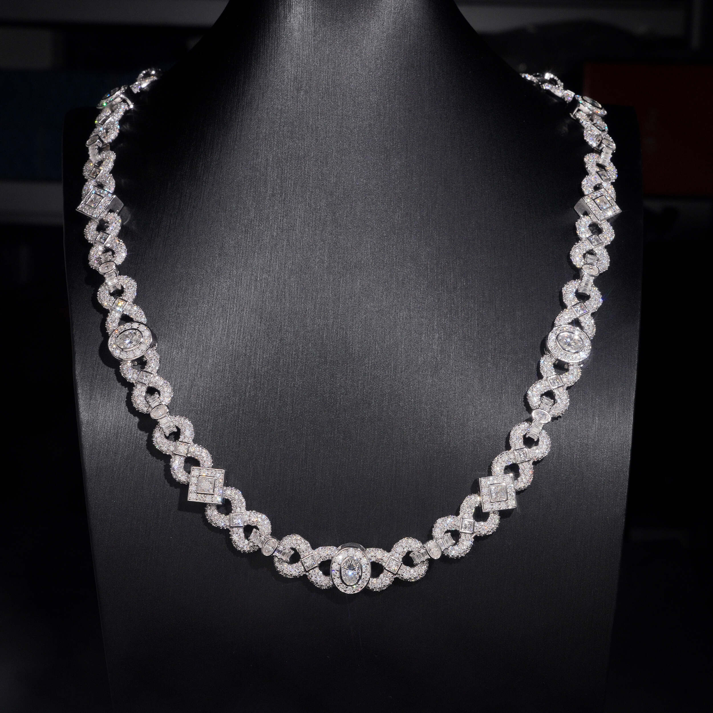 13MM Infinity Link Chain Hip Hop Men Jewelry Moissanite Diamond