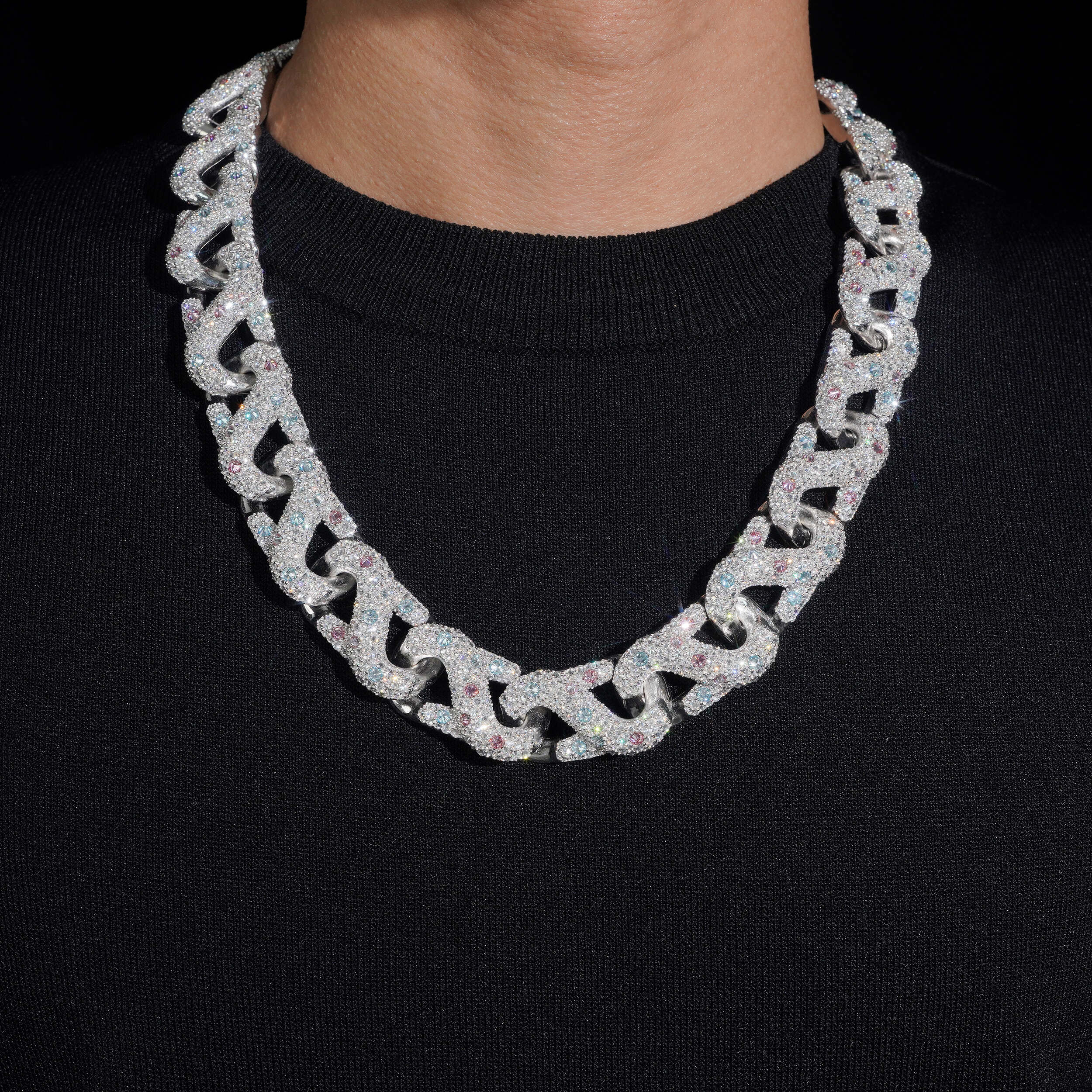 20MM Moisaic Upside Down Setting Infinity Chain