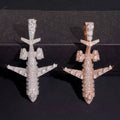 Iced Out Moissanite Diamond Airplane Pendant