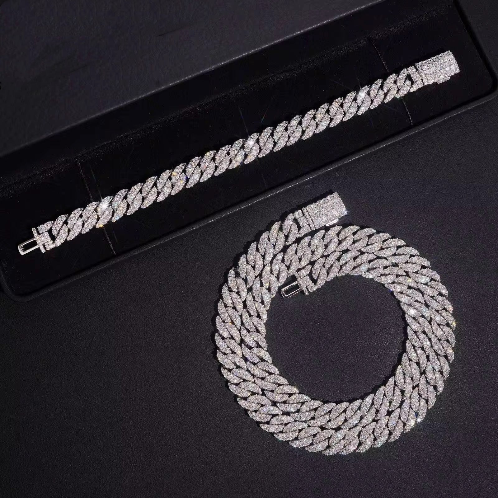 10MM Single Row Moissanite Diamond Cuban Chain