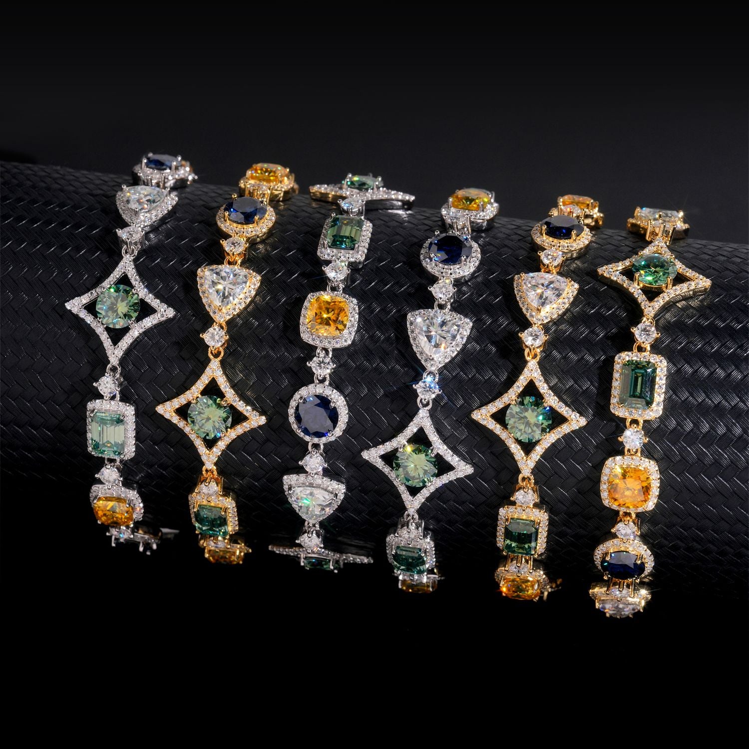 New Arrival Colorful VVS Moissanite Diamond Tennis Link Chain Necklace