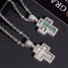Mini Size Princess Cut Moissanite Cross Pendant For Unisex
