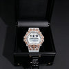 Rose Gold Two Tone Cross Feature Moissanite G Shock Watch