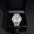 Rose Gold Two Tone Cross Feature Moissanite G Shock Watch