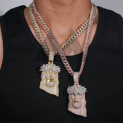 Iced Out 3Inch VVS Moissanite Diamond Hip Hop Jewelry Jesus Pendant