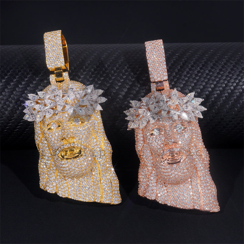 Iced Out 3Inch VVS Moissanite Diamond Hip Hop Jewelry Jesus Pendant