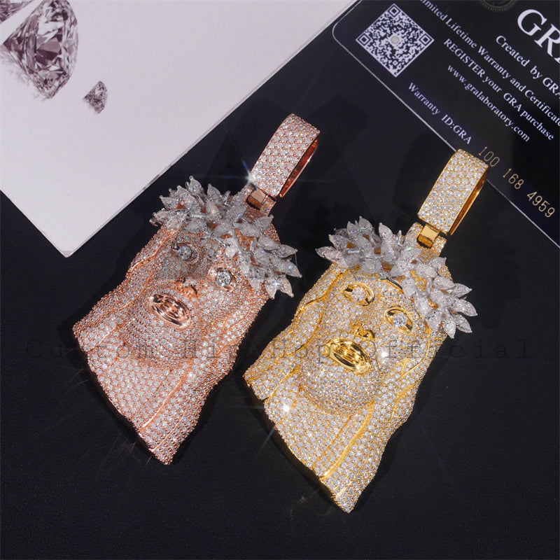 Iced Out 3Inch VVS Moissanite Diamond Hip Hop Jewelry Jesus Pendant