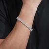 Solid Silver Men 8MM Fully Iced VVS Moissanite HIp Hop Bracelet Chrome Heart Style