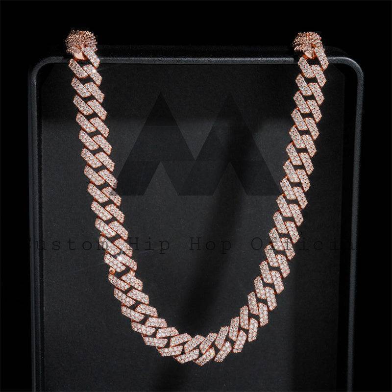 Hip hop jewelry featuring VVS Moissanite Cuban Link Chain, 10MM, Pass Diamond Tester, Sterling Silver 9257