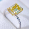 925 Silver 10K 14K 18K White Gold Yellow Moissanite Emerald Cut Halo Diamond Ring