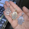 VVS Moissanite Diamond Hamsa Pendant Solid Silver