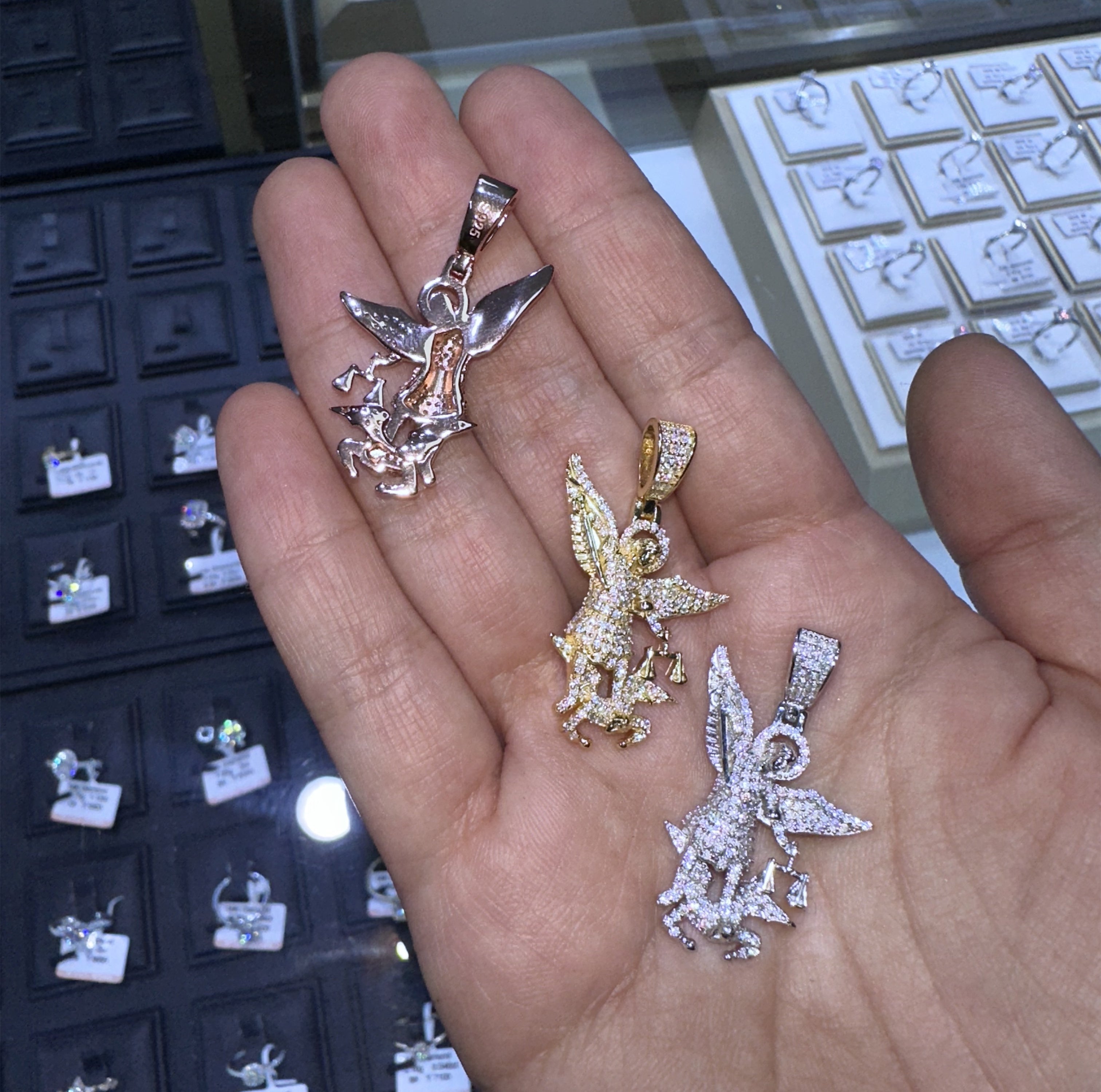 Angel Diamond Pendant Jewelry Iced Out VVS Moissanite