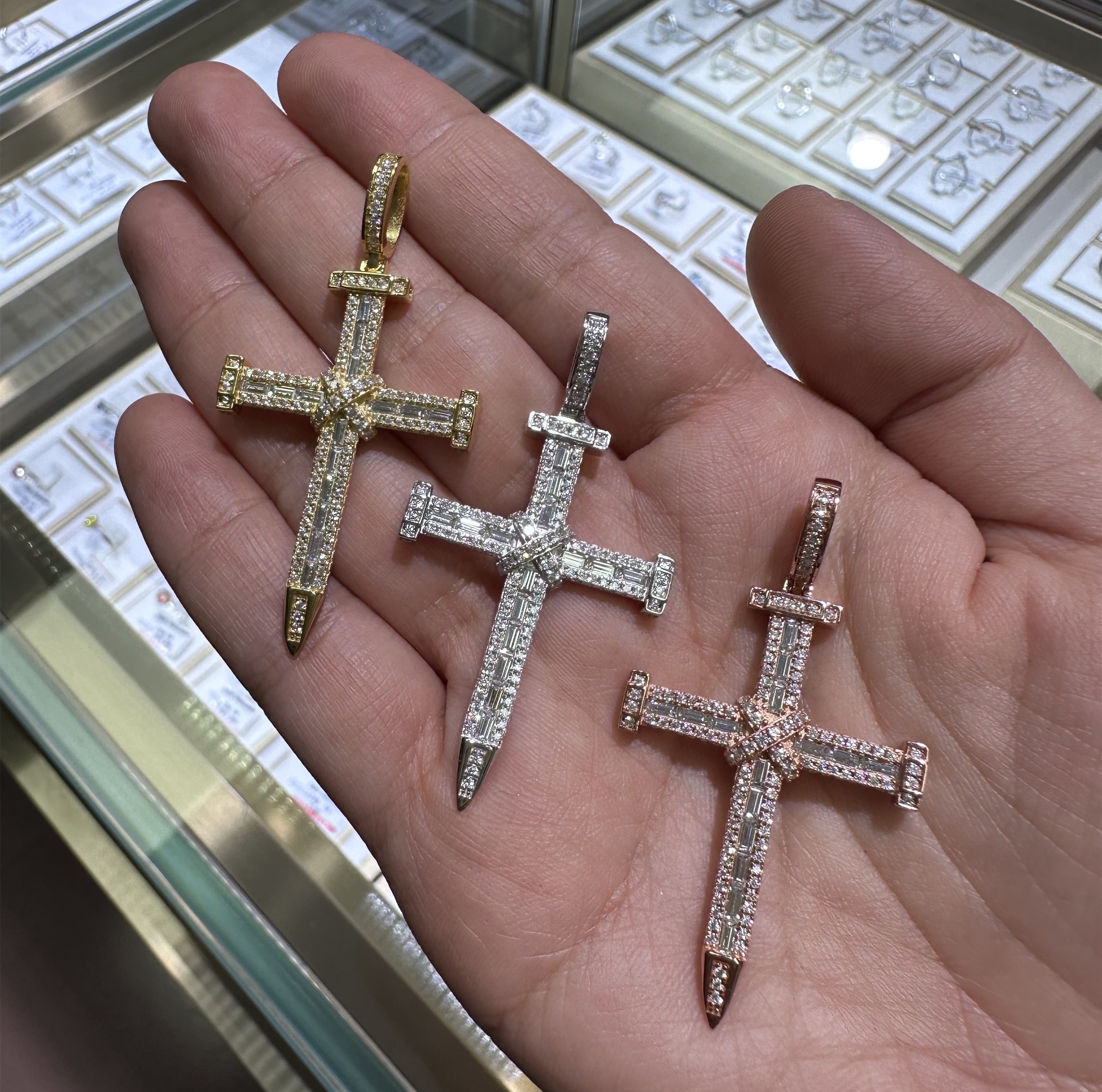 1.5Inch Cross Diamond Pendant Moissanite For Men