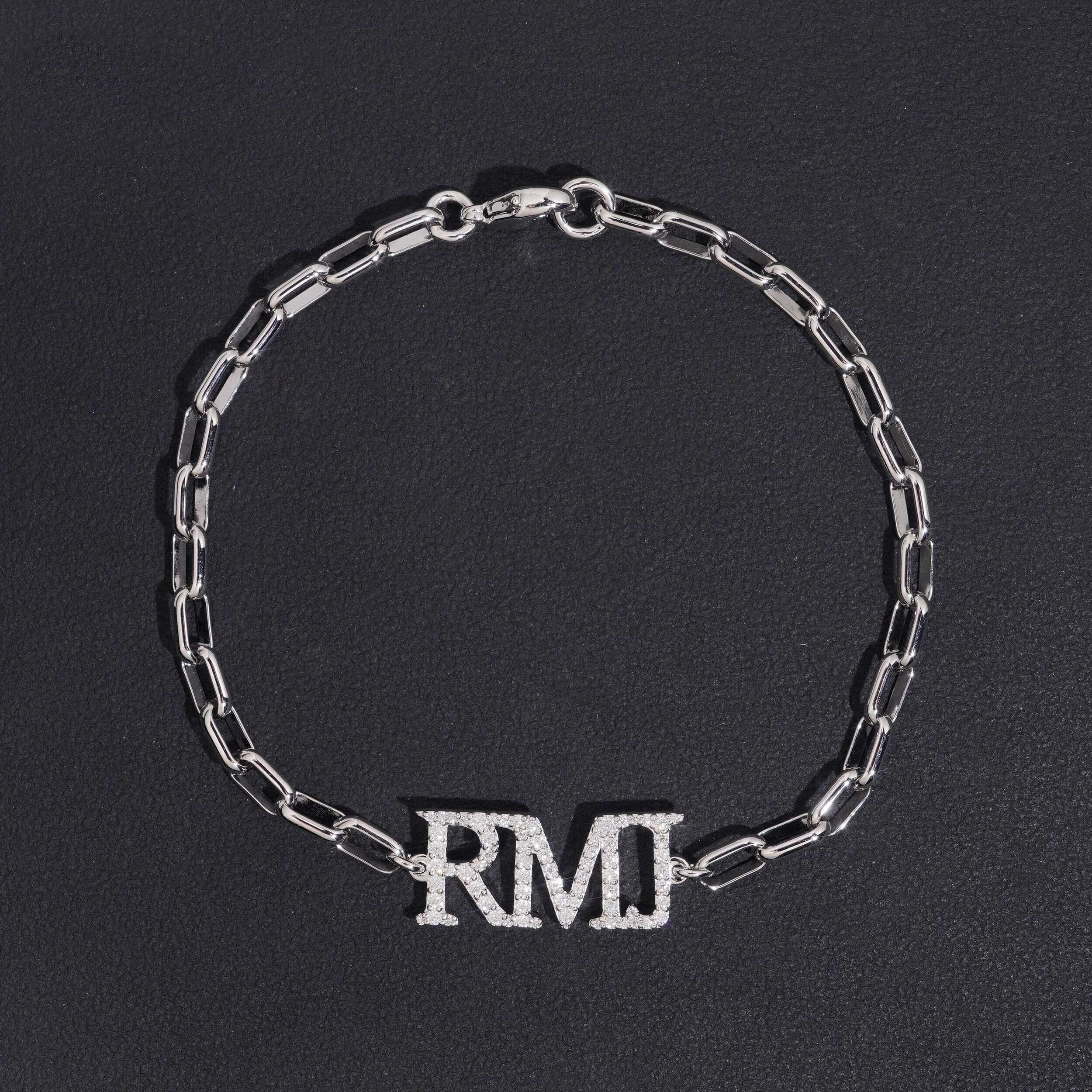 Custom Oval Link Iced Out Moissanite Diamond Name Bracelet