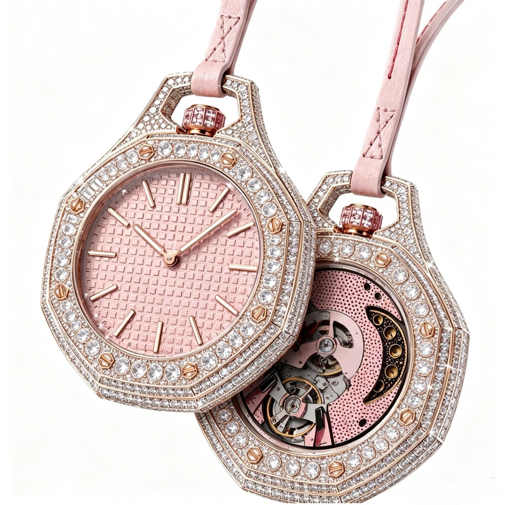 Custom Made Iced Out Moissanite Watch Cover Screw Style