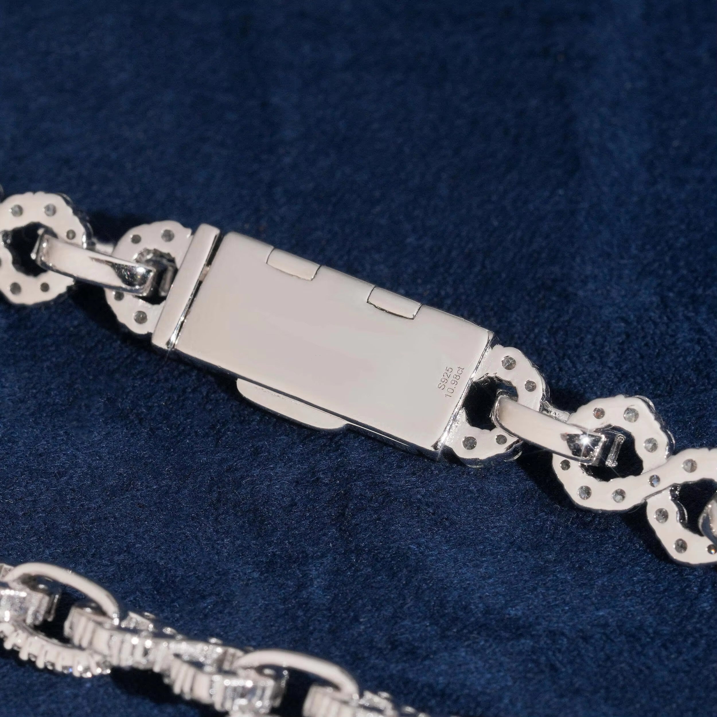 925 Sterling Silver Lab Grown Diamonds Infinity Bracelet 8MM