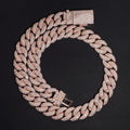 Rose Gold Moissanite Diamond 18MM Fancy Cut Cuban Link Chain