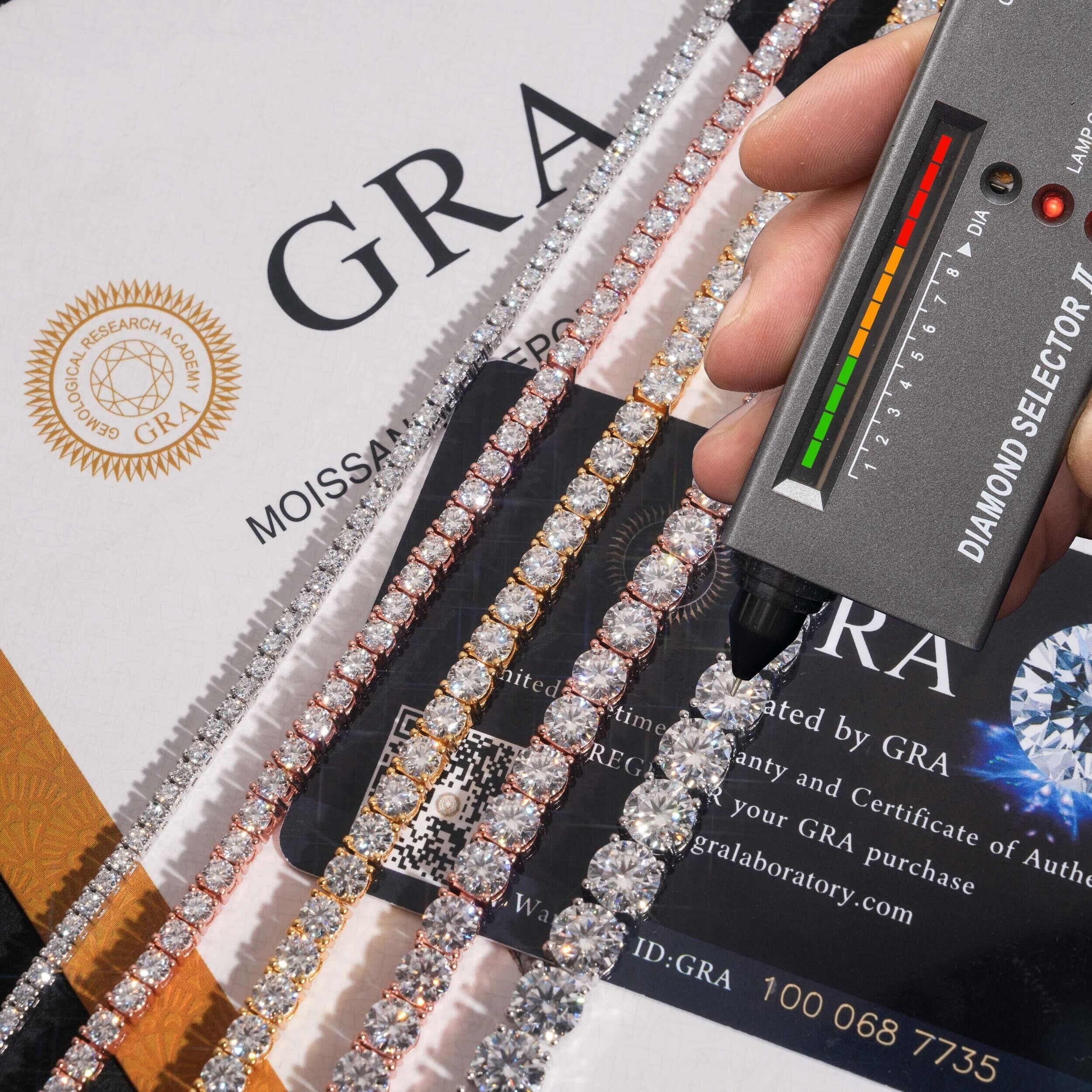 Sterling Silver 925 2MM 3MM 4MM 5MM 6.5MM Moissanite Tennis Bracelet with GRA Certificate