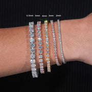 Sterling Silver 925 2MM 3MM 4MM 5MM 6.5MM Moissanite Tennis Bracelet with GRA Certificate