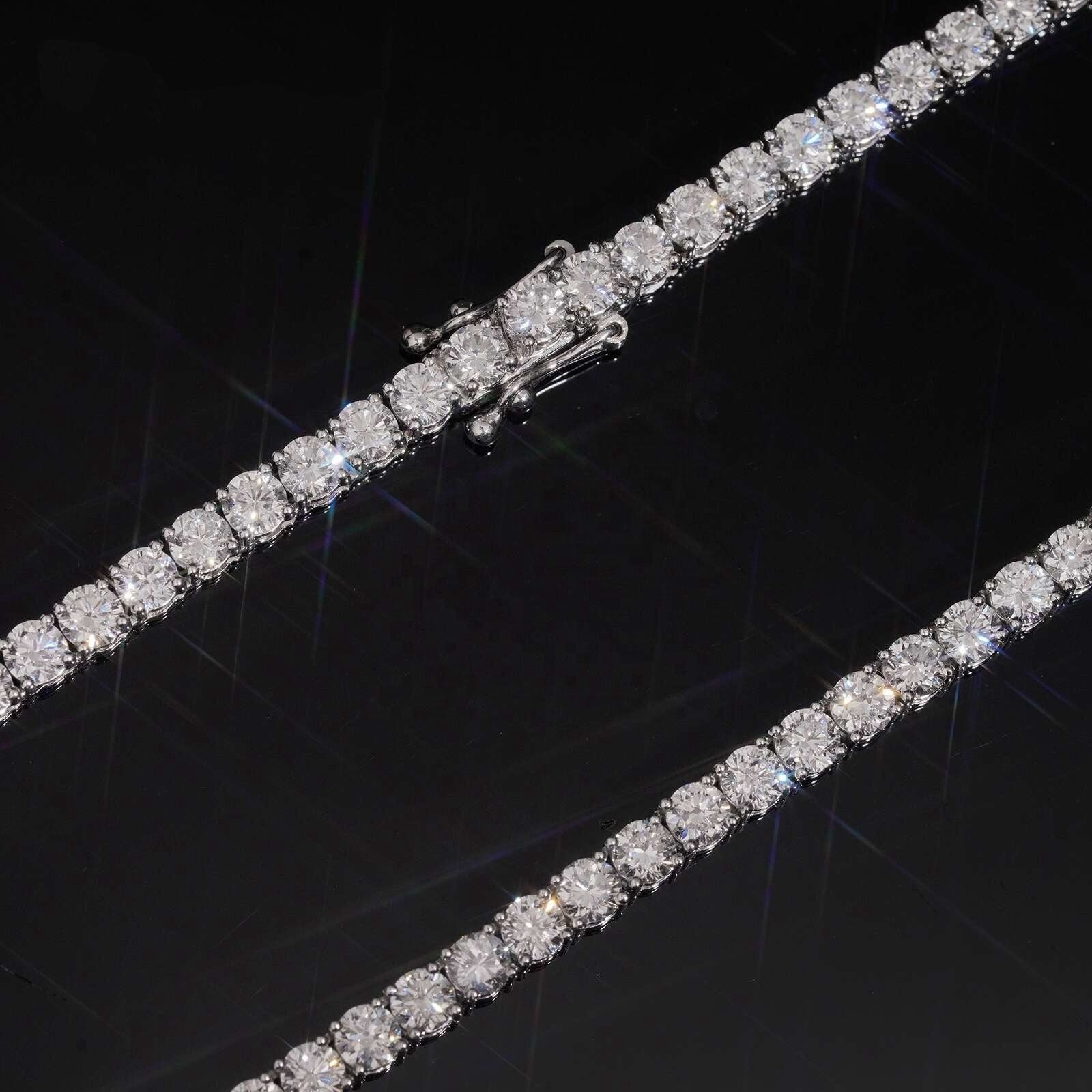 9K White Gold 3.7MM Lab Grown Diamond Tennis Chain Necklace