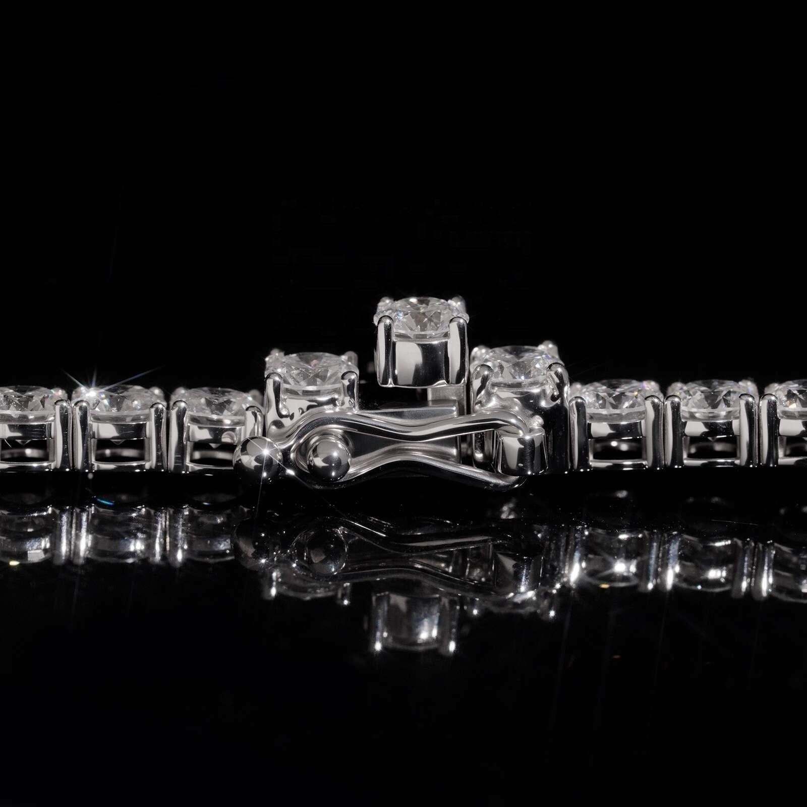 9K White Gold 3.7MM Lab Grown Diamond Tennis Chain Necklace